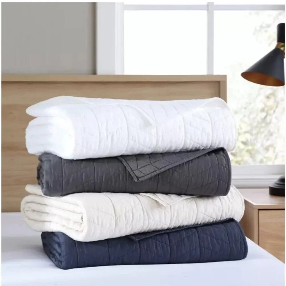 UGG Dawn Collection Twin Size 2pc Cotton Quilt + Sham Set NWT Hazy Blue Ocean